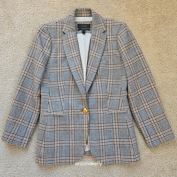 J. Crew Jackets & Blazers - J. Crew Campbell Blazer *SLEEVES ALTERED* Wool Blend Houndstooth jacket